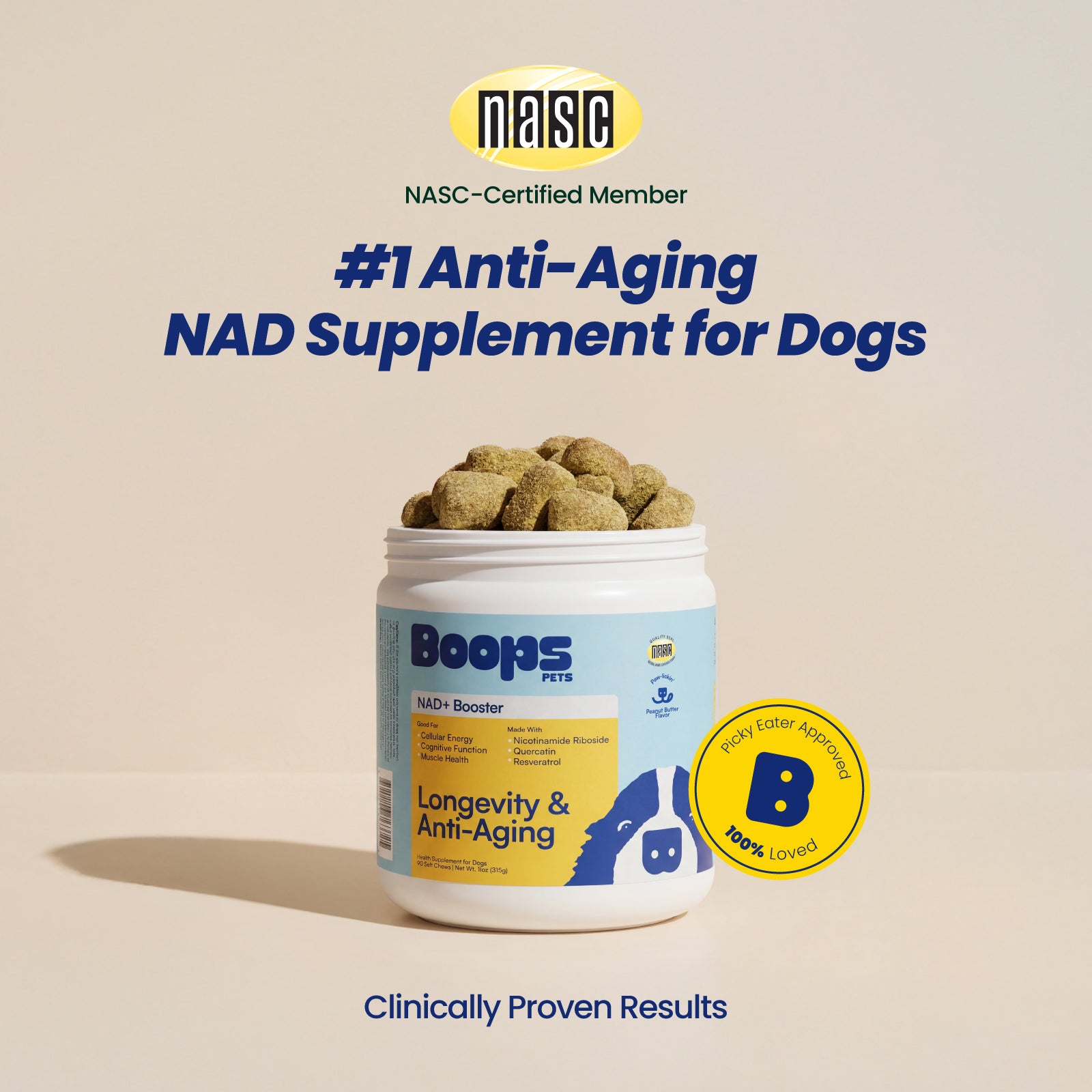 Longevity & Anti-Aging NAD Chews for Dogs